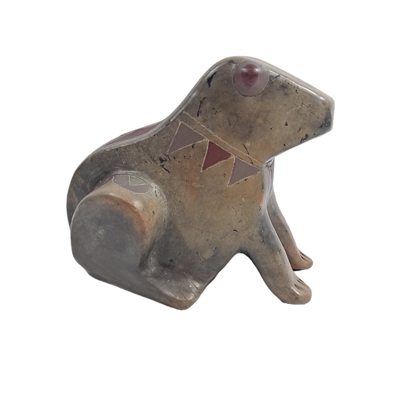 Raku (?) Pottery Sitting Frog Sculpture Figurine - Picture 1 of 12